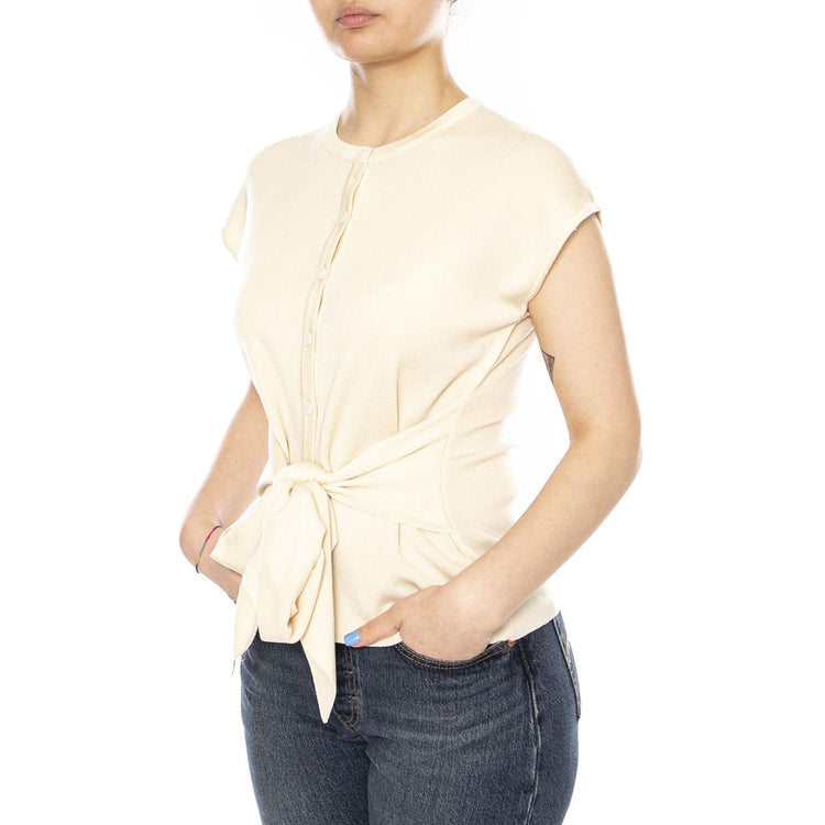 CÁRDIGAN PUNTO BLANCO ECRU - Cardigan Donna Ecrù 61W/10808 ECR WILD PONY 