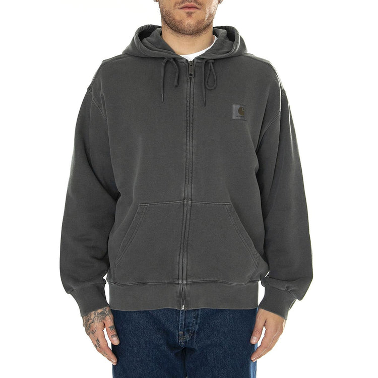 Hooded Nelson Jacket Charcoal /garment dyed - Felpa con Cappuccio Uomo Grigia I033064.98GD  CARHARTT WIP 