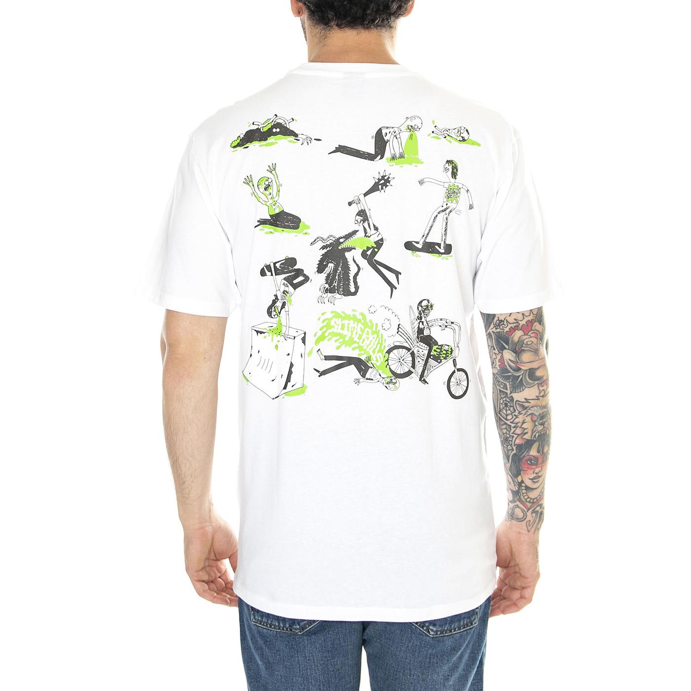 Scene Report White - Maglietta Girocollo Uomo Bianca SCA-TEE-11031  SANTA CRUZ 