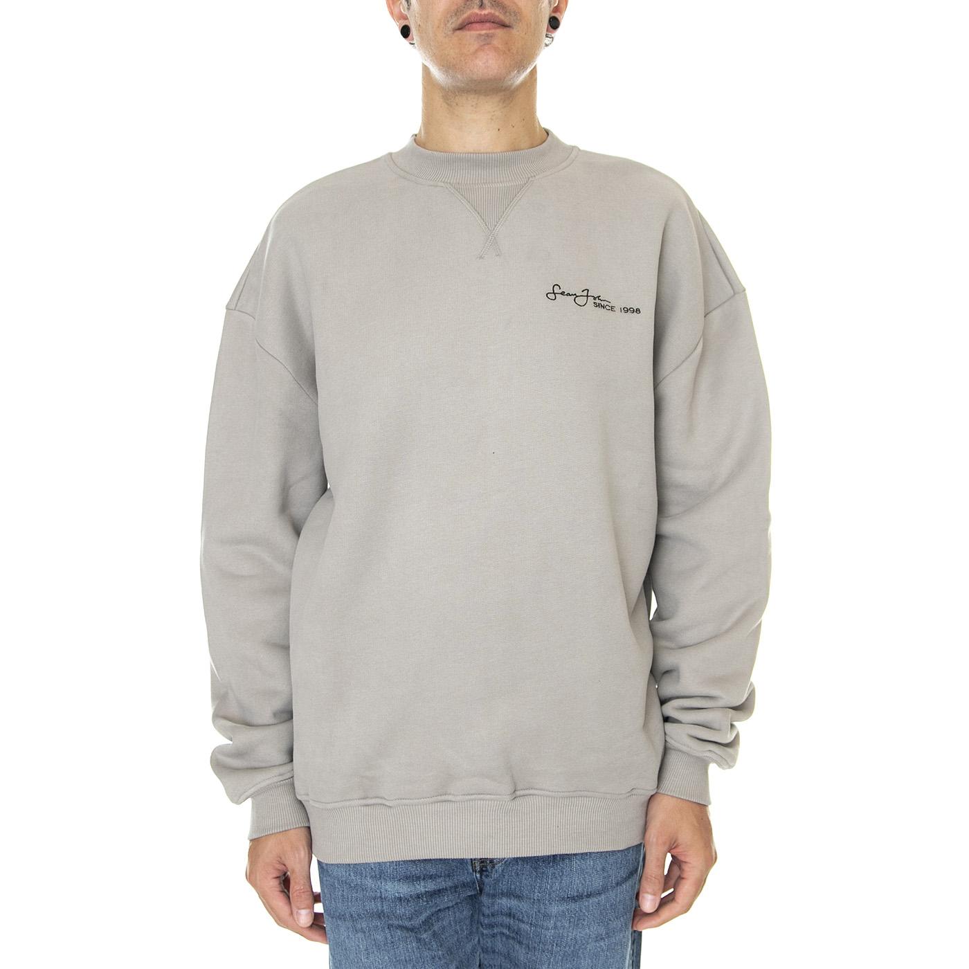 Script Logo Backprint Peached Crew 02 Grey - Felpa Girocollo Uomo Grigia 6020837/222  SEAN JOHN 