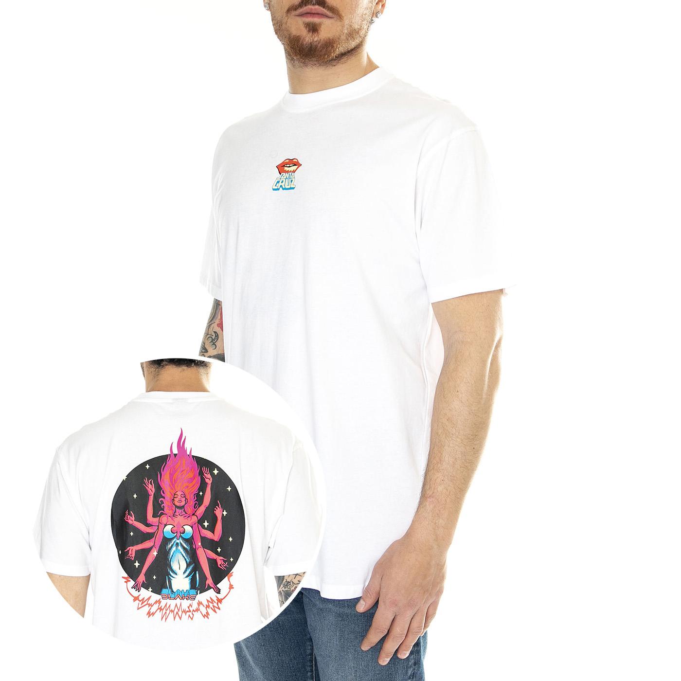 Johnson Danger Zone 2 White - Maglietta Girocollo Uomo Bianca SCA-TEE-10689  SANTA CRUZ 