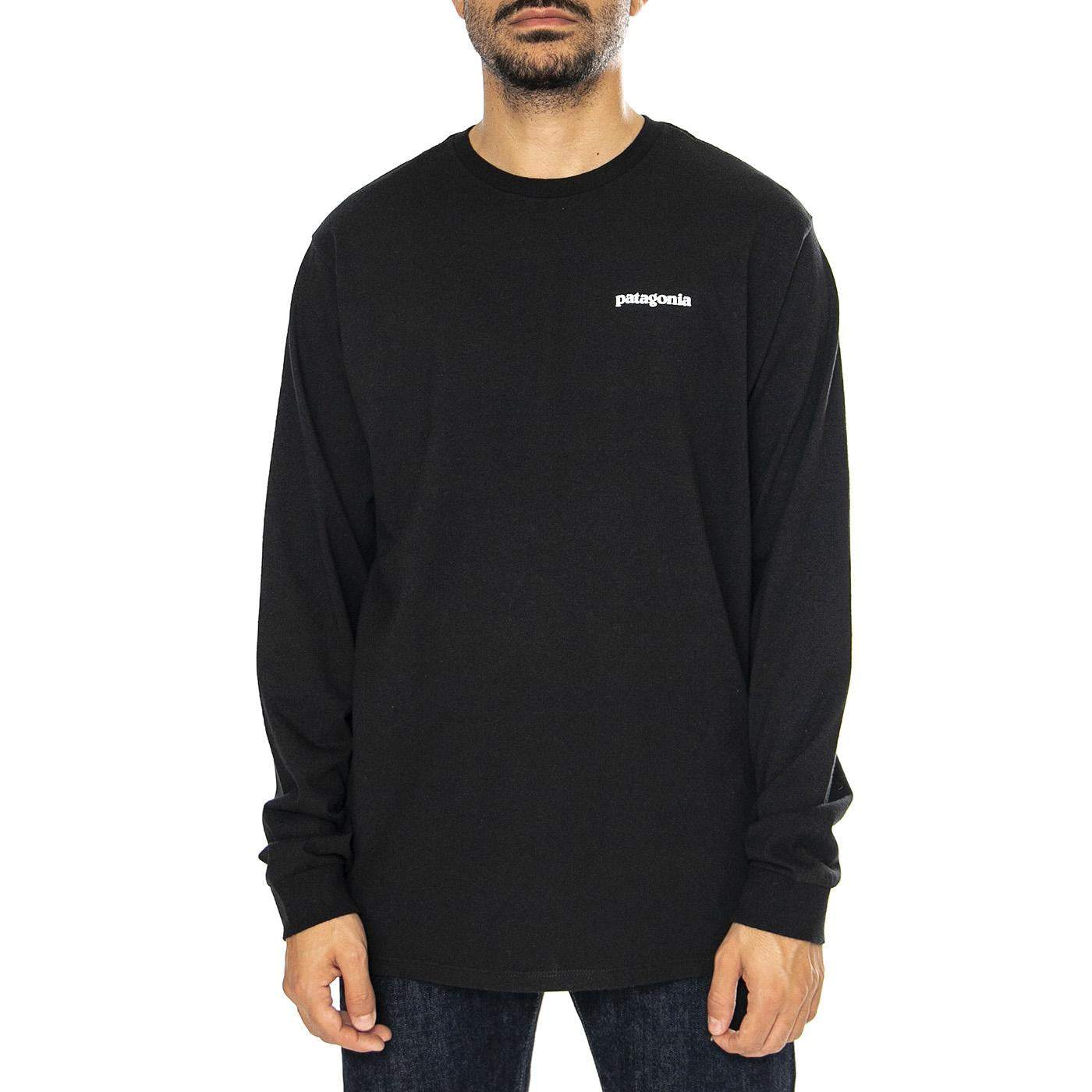 M's L/S P-6 Logo Responsibili-Tee-BLK - Maglietta Girocollo Maniche Lunghe Uomo Nera 38518-BLK  PATAGONIA 