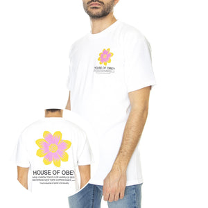 House Of Obey Flower Classic Tee White - Maglietta Girocollo Uomo Bianca 165263414-WHT  OBEY 