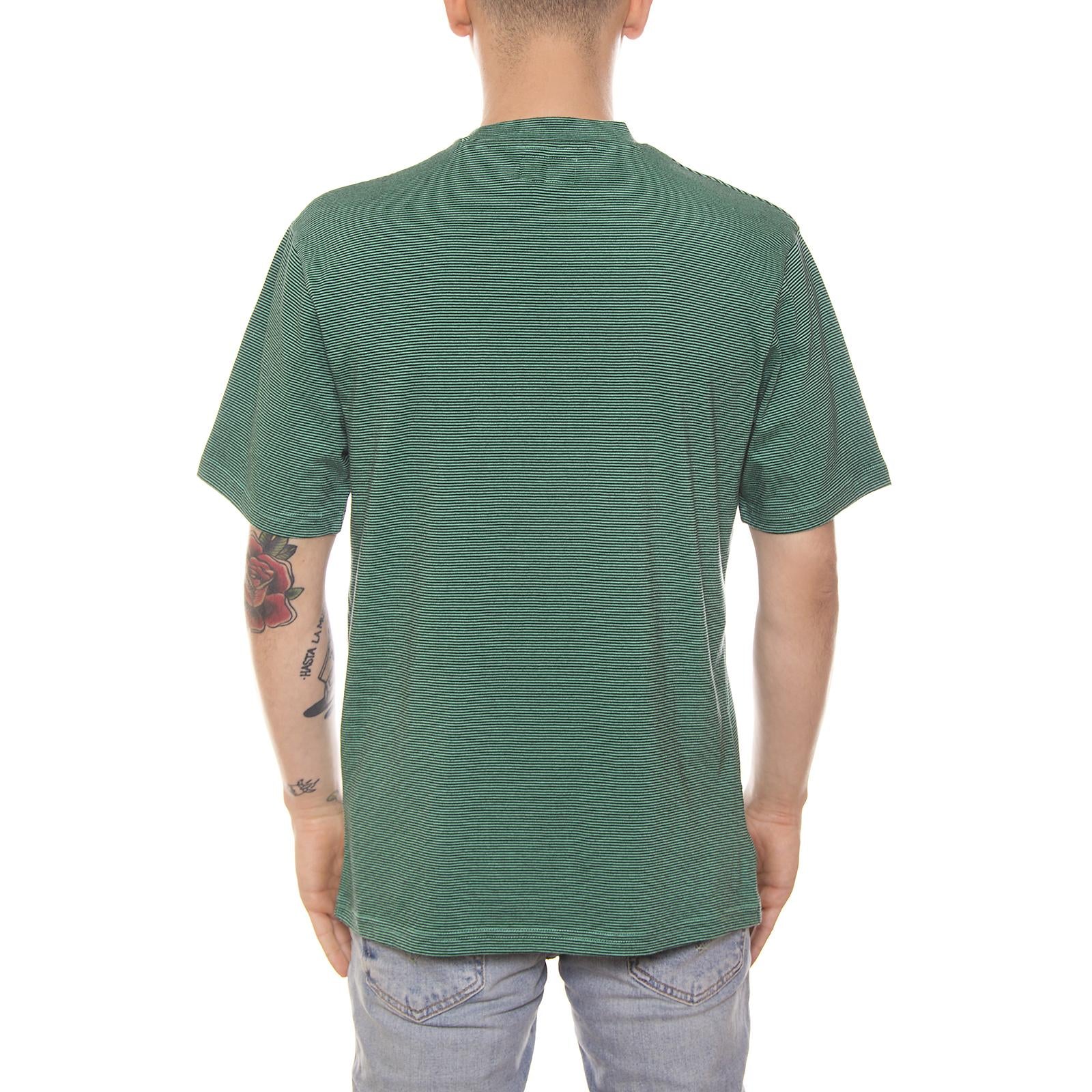 MINI STRIPE S/SL CREW GREEN 114986-GREEN  STUSSY 