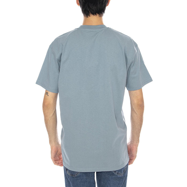 S/S American Script T-Shirt Citadel - Maglietta Girocollo Uomo Blu Medio I029956.33EXX  CARHARTT WIP 
