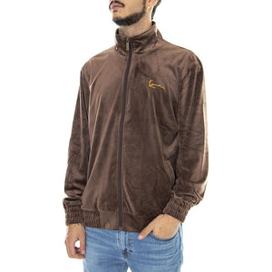 Small Signature Velvet - Giacca Invernale in Velluto Collo Alto Uomo Marrone KRCKM213-067-1  KARL KANI 
