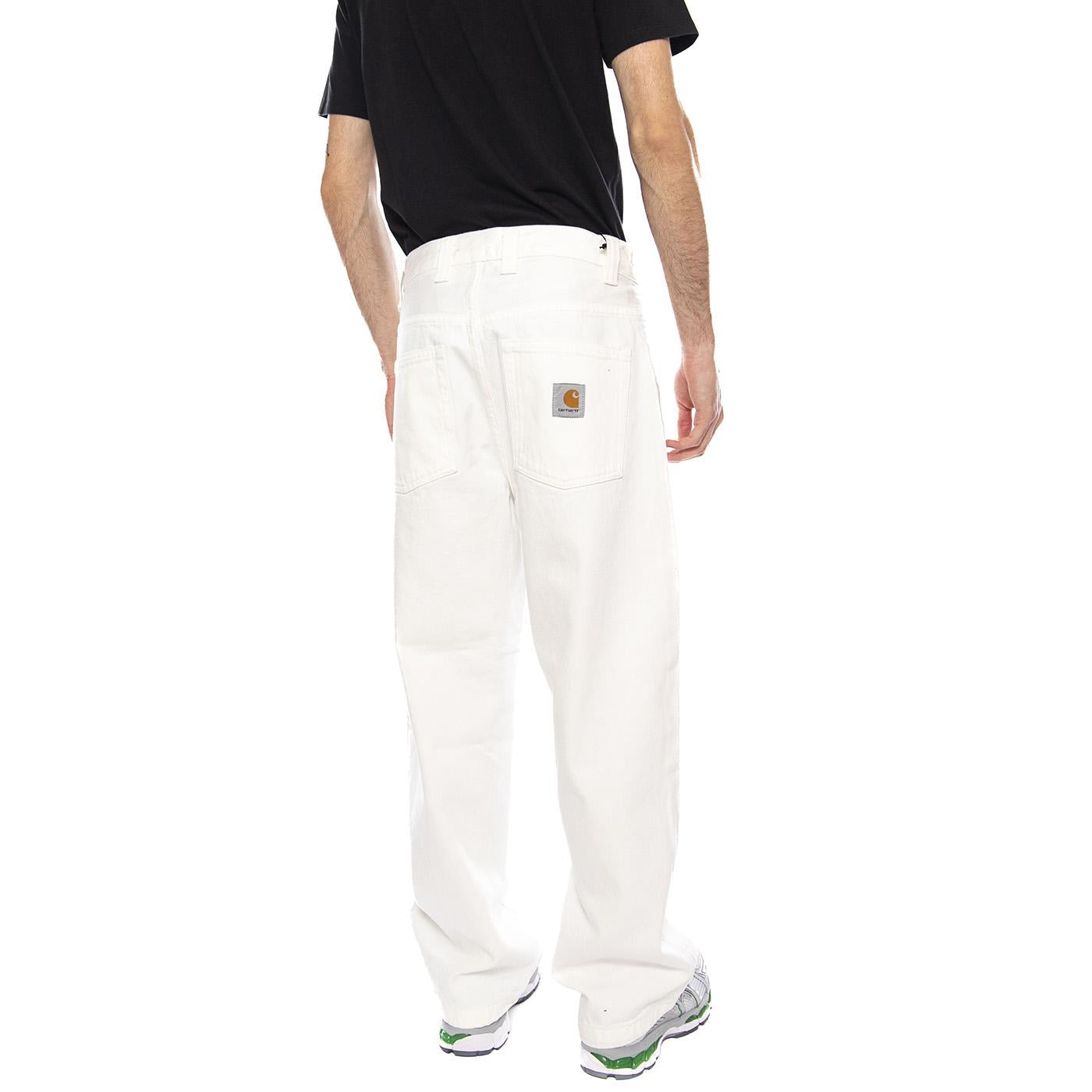 Brandon Pant - Pantaloni Uomo Bianchi I035893 0202 CARHARTT WIP 