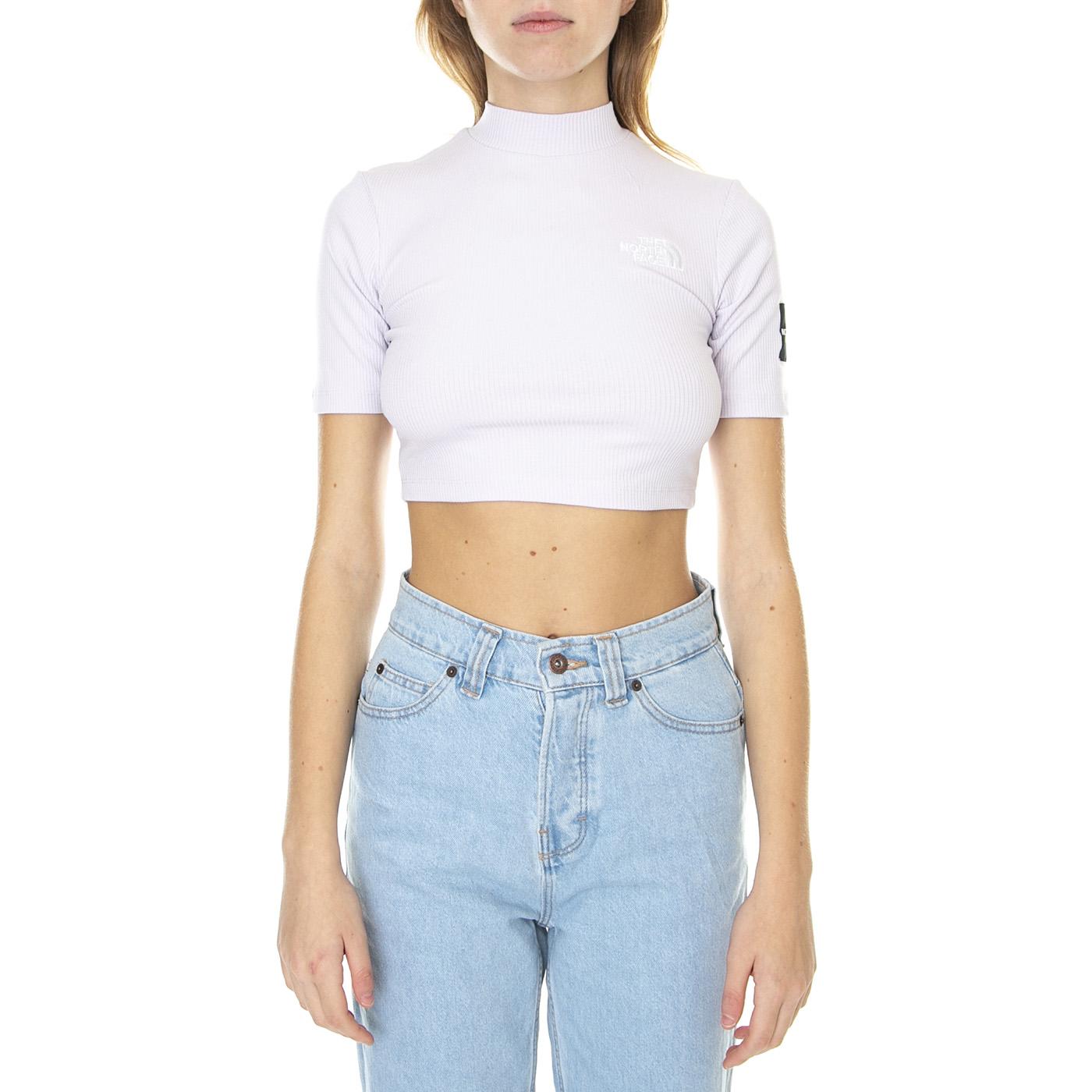 W Gartha S/S Rib Top - Top Donna Viola NF0A7X3A6S11  THE NORTH FACE 