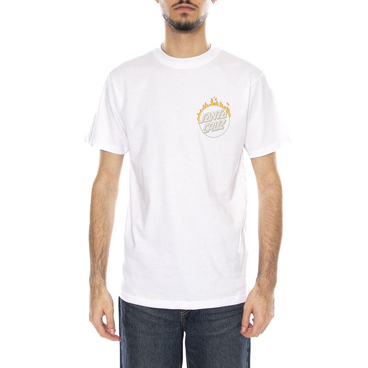 Burnt Opus OVRSZD -- Maglietta Uomo Bianca SCA-TEE-12909 White SANTA CRUZ 