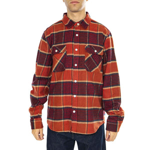 Bowery L/S Flannel Mahogany / Burnt Henna / Mars Red - Camicia Uomo Multicolore 01213-MBHMR . BRIXTON 