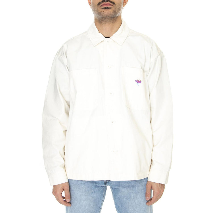 Contrast Shirt Jacket Unbleached - Giacca Estiva Uomo Bianca 121160042-UBL  OBEY 