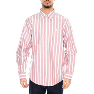 L/S Deven Shirt Deven Stripe, Oxide Red - Camicia Uomo Multicolore I036198 3JDXX CARHARTT WIP 