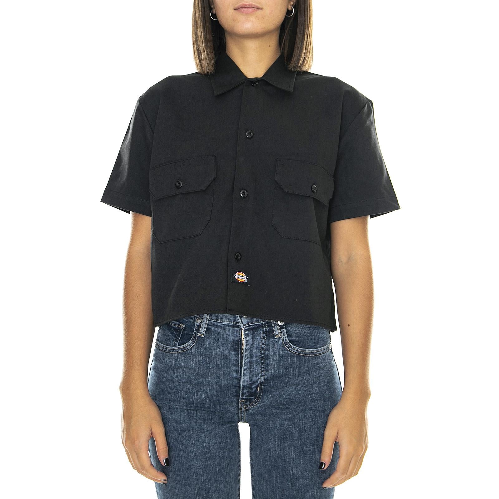 Silver Grove - Black - Camicia Mezze Maniche Donna Nera 05 300028-BK . DICKIES 