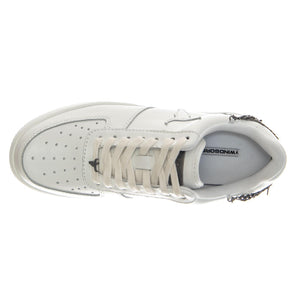 REMEMBER WHITE BRAVE / ANTIQUE SILVER CHAIN - Scarpe Stringate Donna Bianche WSPREMEMBER-WHTASIL . WINDSOR SMITH 