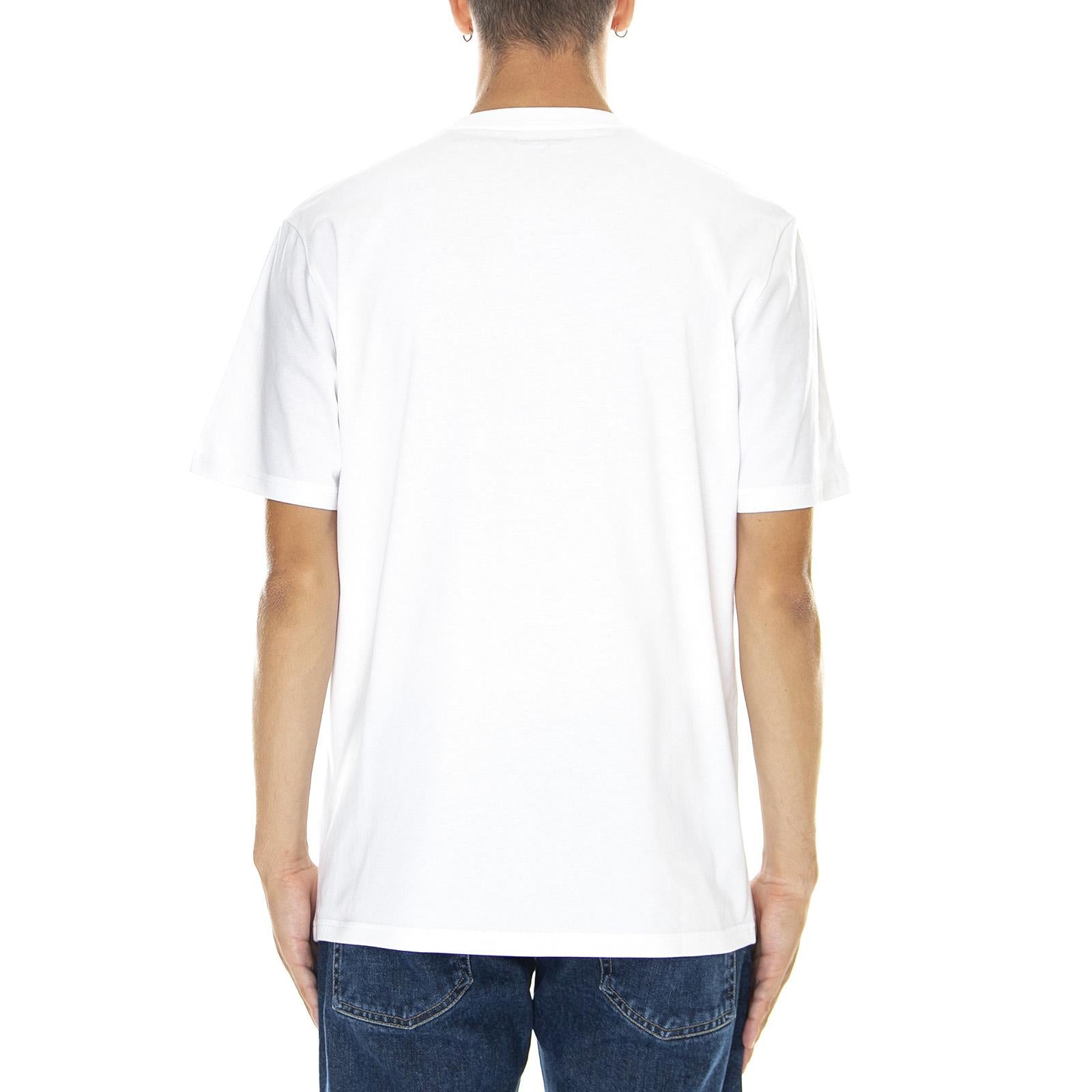 M' S/S Base T-Shirt White / Black - Maglietta Girocollo Uomo Bianca I026264.00A.XX.03  CARHARTT WIP 