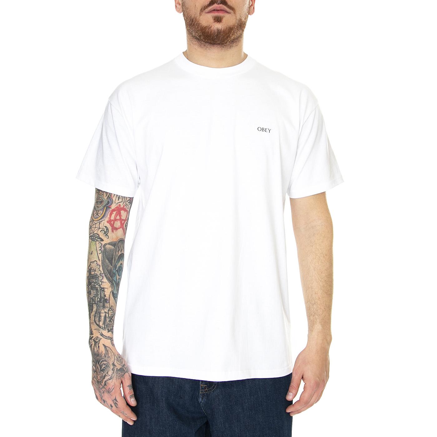 Obey Rise Above Rose Tee White - Maglietta Girocollo Uomo Bianca 165263437-WHT  OBEY 