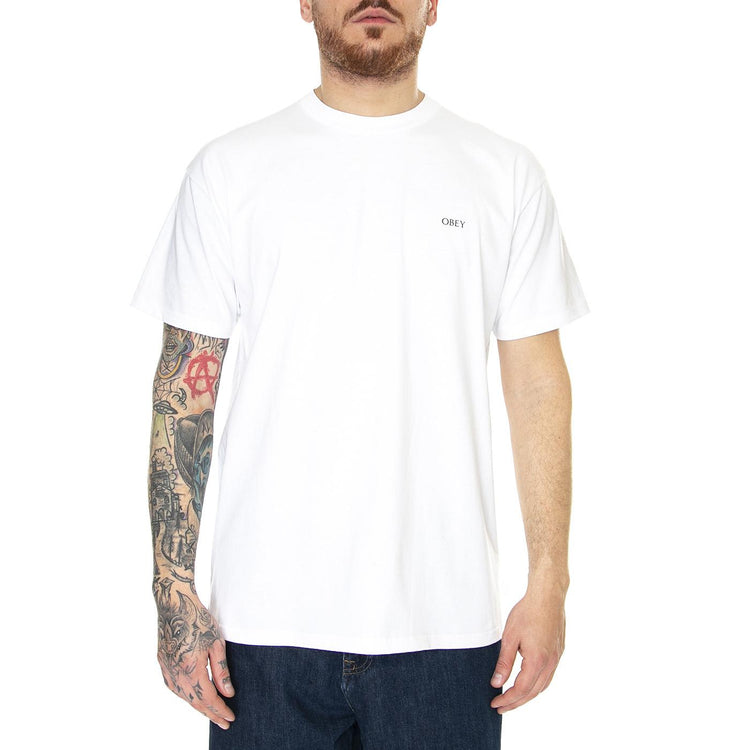 Obey Rise Above Rose Tee White - Maglietta Girocollo Uomo Bianca 165263437-WHT  OBEY 