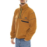Elysian Quarter Zip Fleece Latte - Sweatshirt Homme Marron Homme HUF