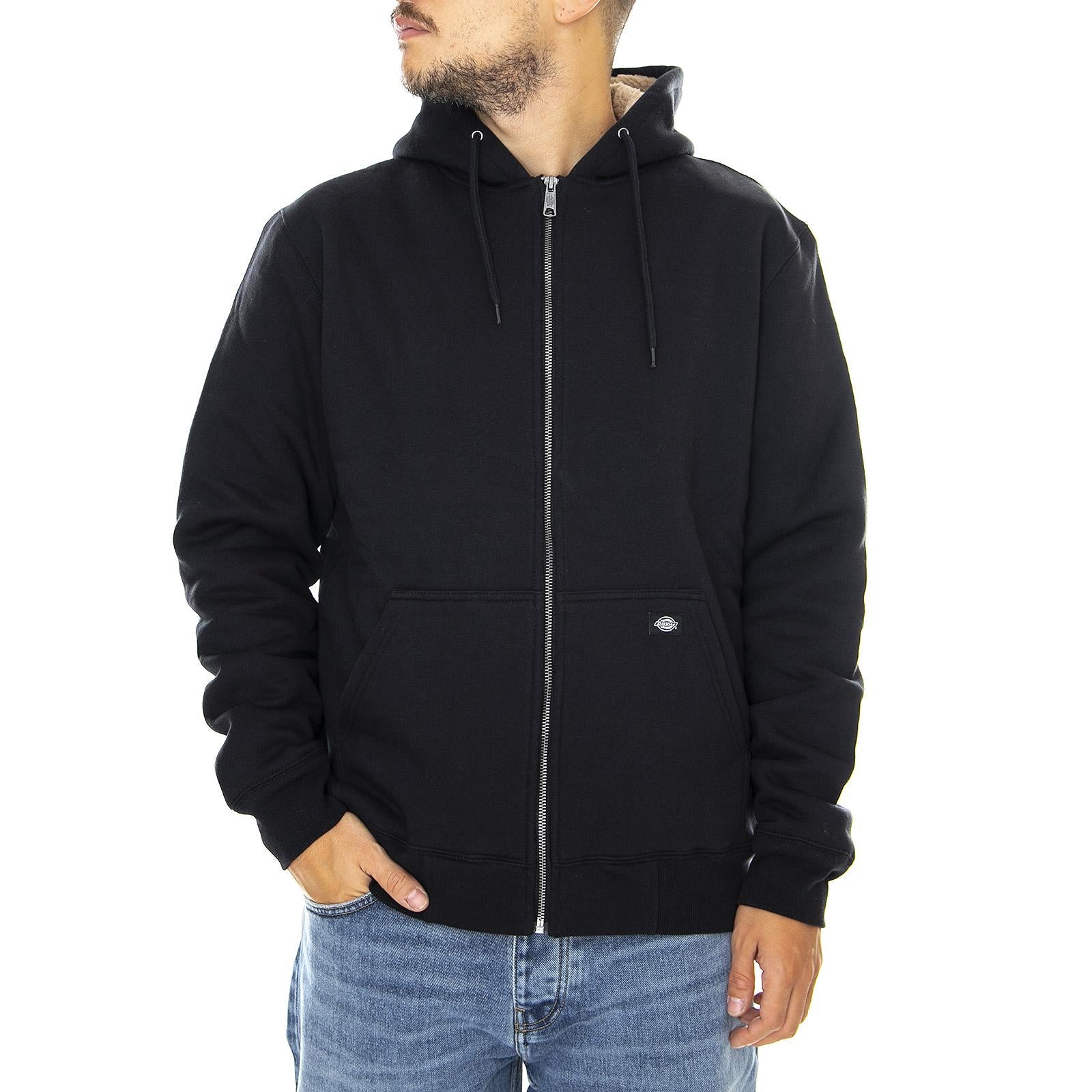 Frenchburg Hoodie - Black - Felpa con Cappuccio e Zip Uomo Nera 03 200179-BK . DICKIES 