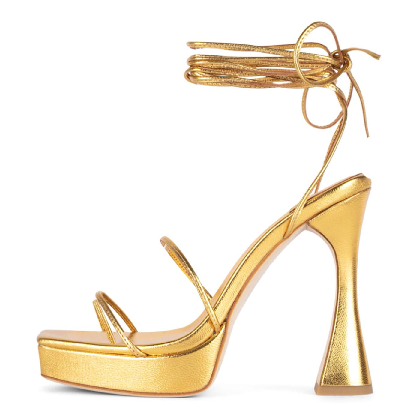 W' Primadonna Gold Metallic Sandals - Sandali Donna Oro JC-R201L-06  JEFFREY CAMPBELL 