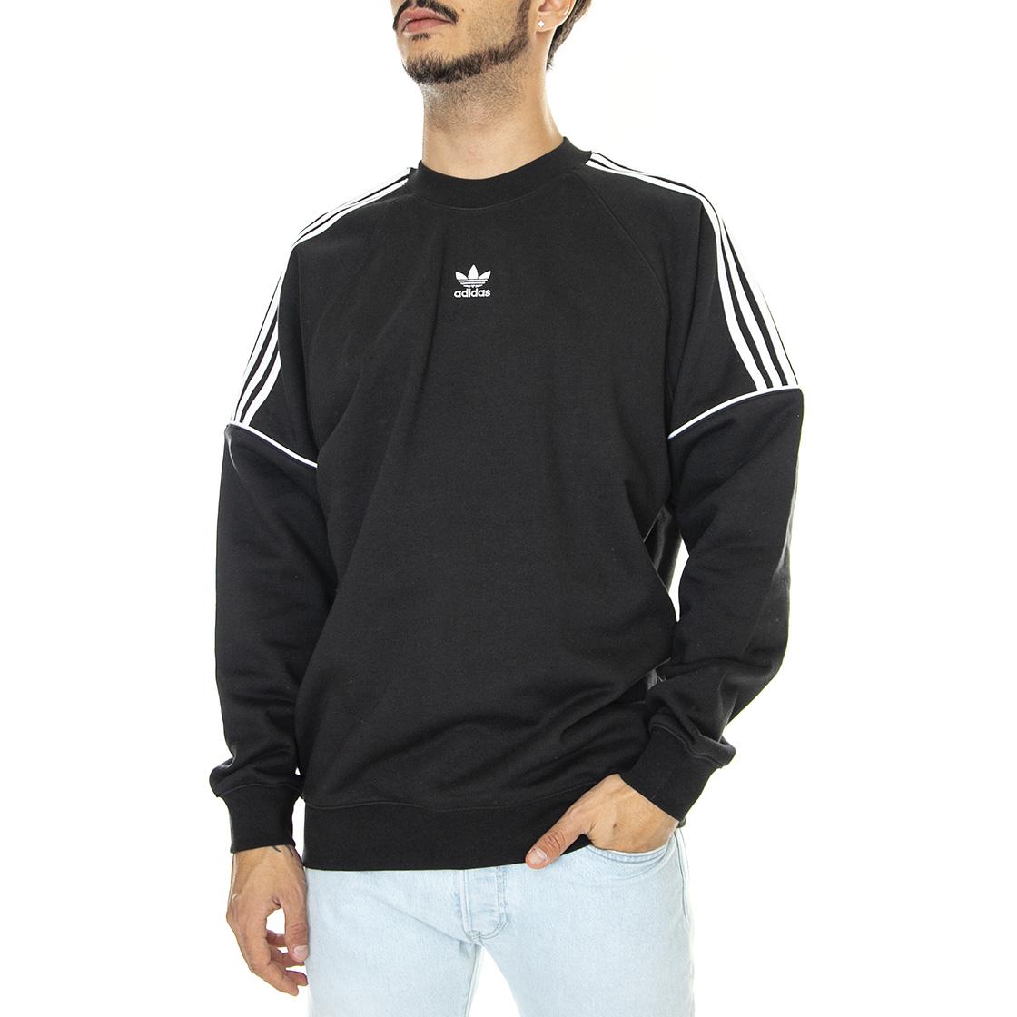 Ess Crew Black - Felpa Girocollo Uomo Nera HK7344  ADIDAS 