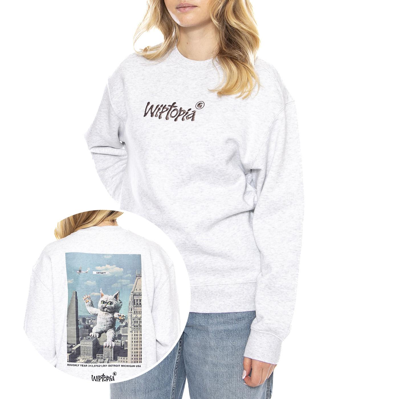 W Wiptopia Script Sweatshirt - Grigia - Felpa Donna I035515_3F2_XX . CARHARTT WIP 