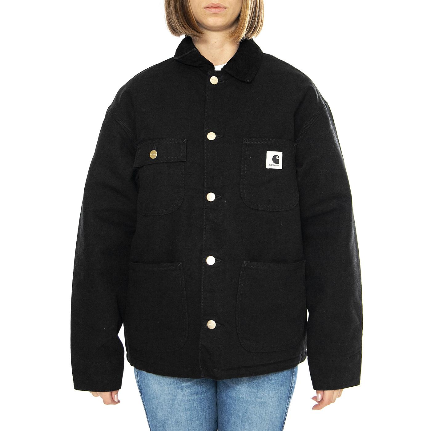 W' OG Michigan Coat Black / Black rinsed - Giacca Donna Nera I032235.00E02  CARHARTT WIP 