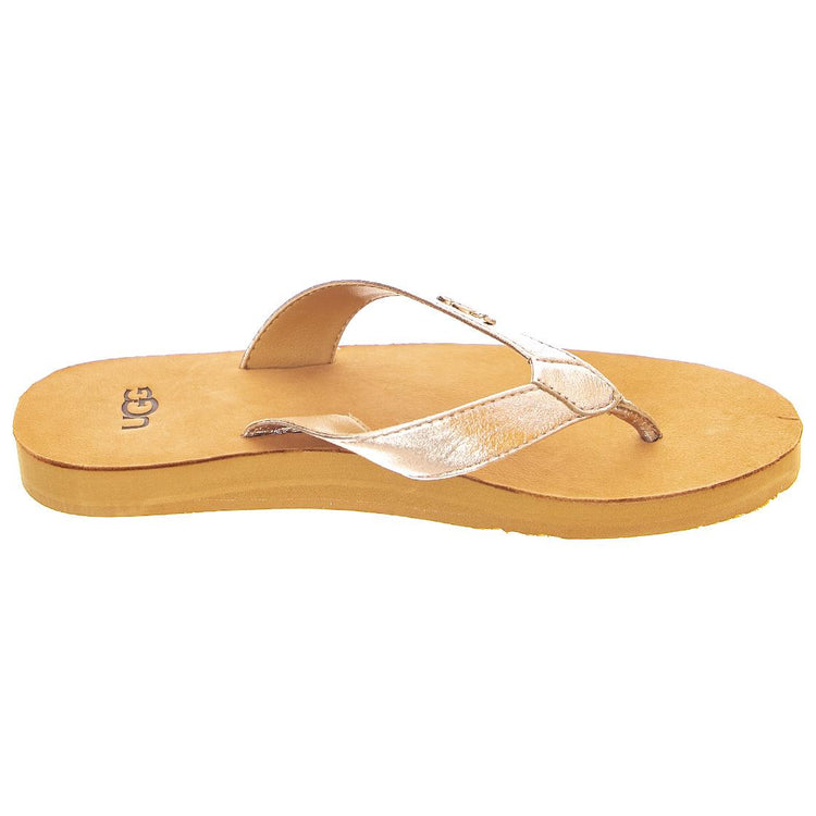 Womens Tawney Logo Rose Gold Metallic Sandals USW 10 UGSTAWLRGMT1119998W  UGG 