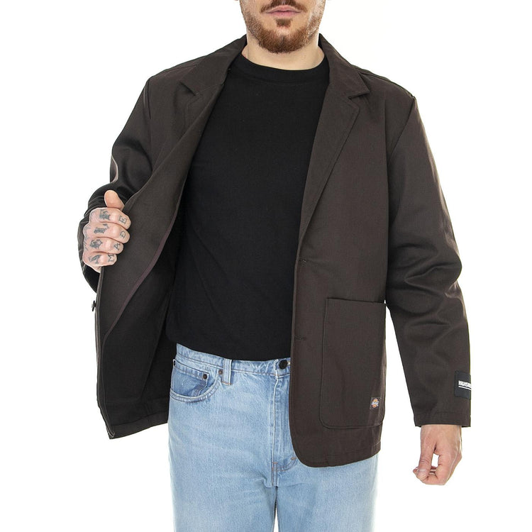 HIGHSNOBIETY X DICKIES Blazer Dark Brown - Giacca Estiva Monopetto Uomo Marrone DK0A4XXNDBX1  DICKIES 