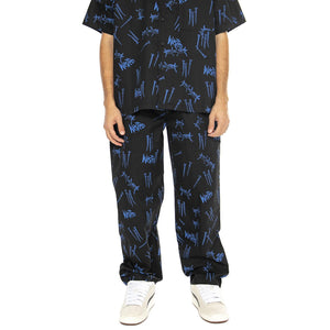 Jay Pant Over Blind Black / Ultra Blue - Pantaloni Uomo Neri JAY PANT OVER BLIND - BLACK/ULTRA BLUE  WASTED PARIS 