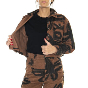 Obey Nabi Cord Shirt LS Catechu Wood Multi - Camicia Donna Marrone 281200123-CTU  OBEY 