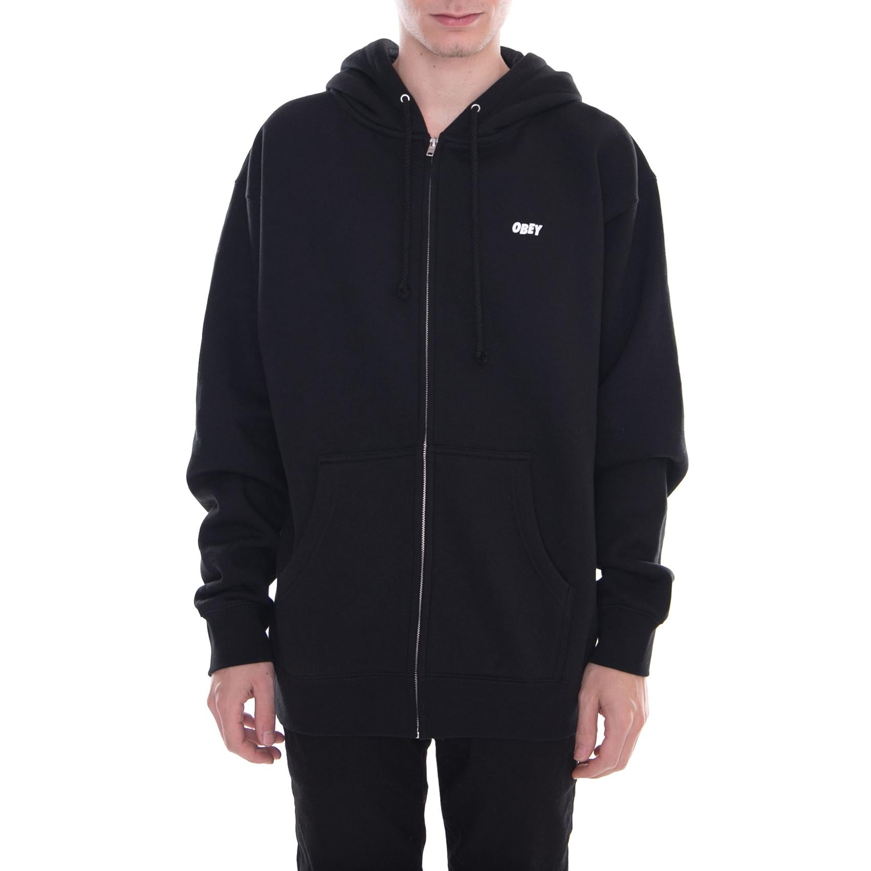 The Creeper Basic Graphic Zip Hood Fleece Black 111751247-BLK  OBEY 