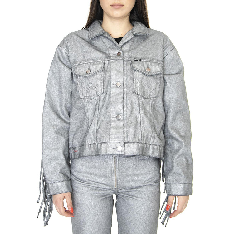 Souvenir Fringe Jacket Silver Relic - Giacca Estiva Donna Argento W4T144M3  WRANGLER 