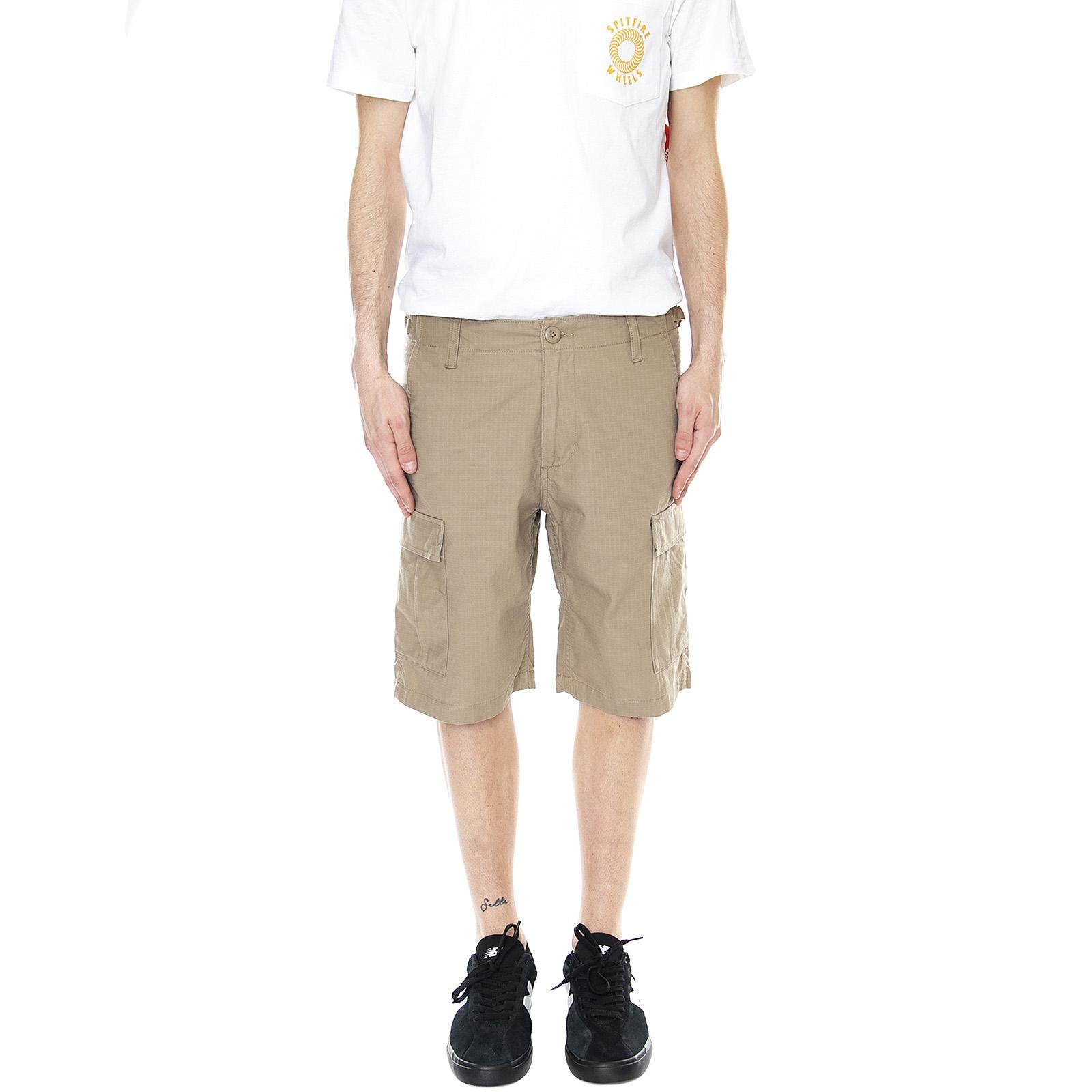 Mens Aviation Shorts - Leather Brown Rinsed - Bermuda Cargo Uomo Marroni I028245.8Y.02.00  CARHARTT WIP 
