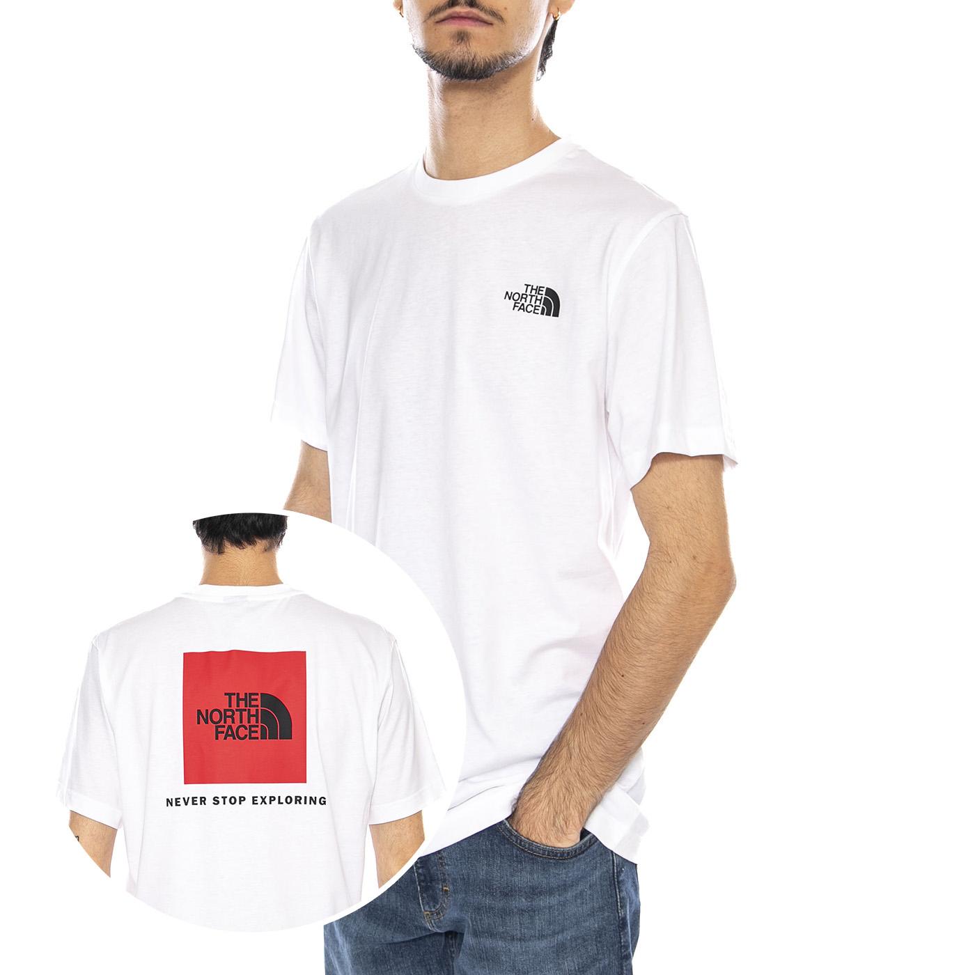 M SS Box NSE Tee White - Maglietta Girocollo Uomo Bianca NF0A87NP FN41 THE NORTH FACE 