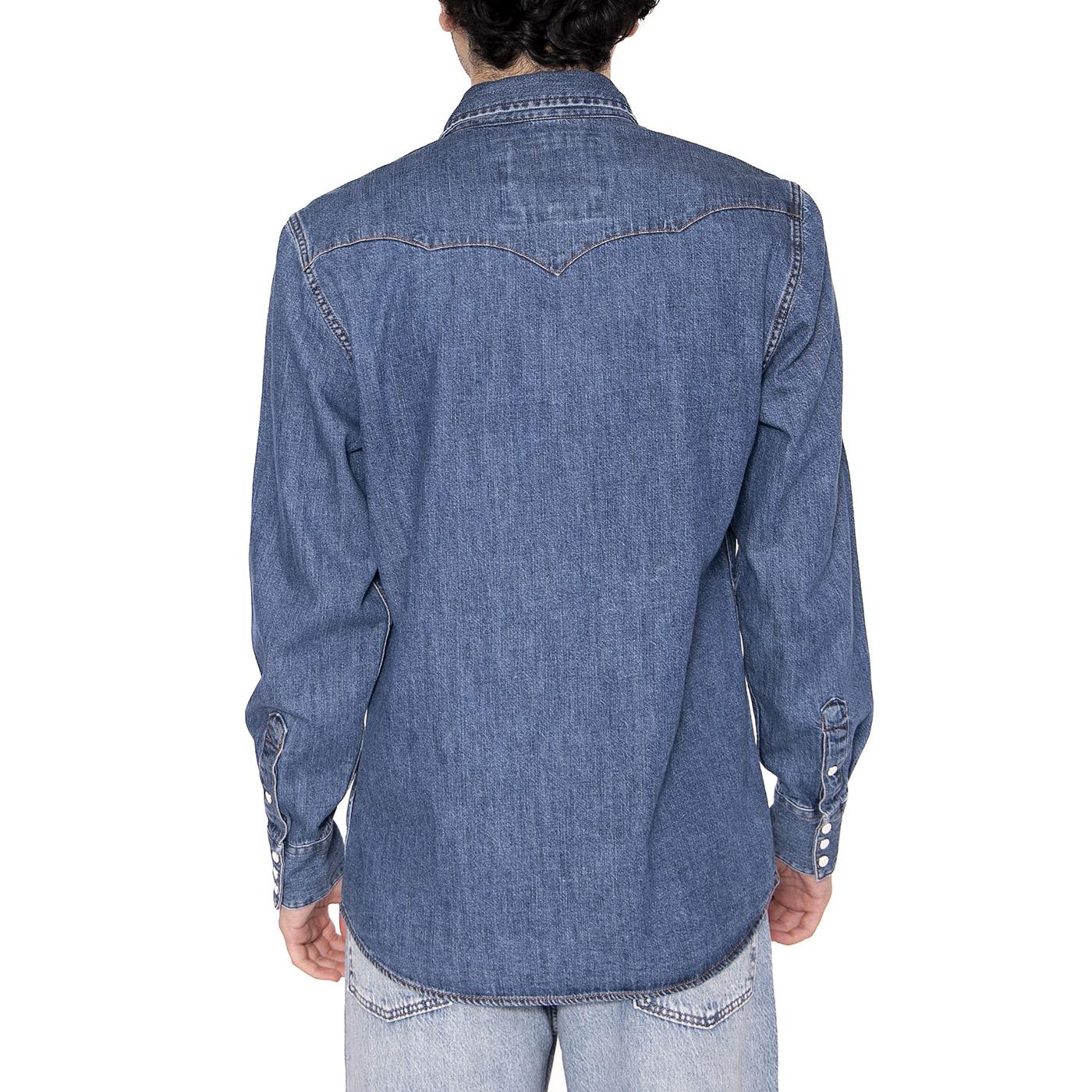 Shirt 2 Years Denim Blue - Camicia Uomo Denim Jeans Blu 112357735  WRANGLER 