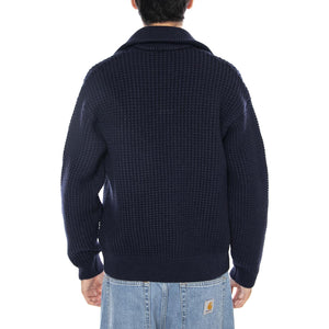 PULLOVER 166 Blue Navy - Maglione Collo Alto Uomo Blu Navy AH5205-166  LACOSTE 