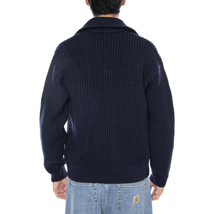 PULLOVER 166 Blue Navy - Maglione Collo Alto Uomo Blu Navy AH5205-166  LACOSTE 