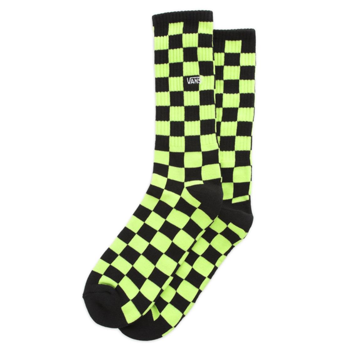 Mn Checkerboard Crew Black / Green - Calzini Multicolore / Checkerboard / Neri / Gialli VN0A3H3OO991  VANS 