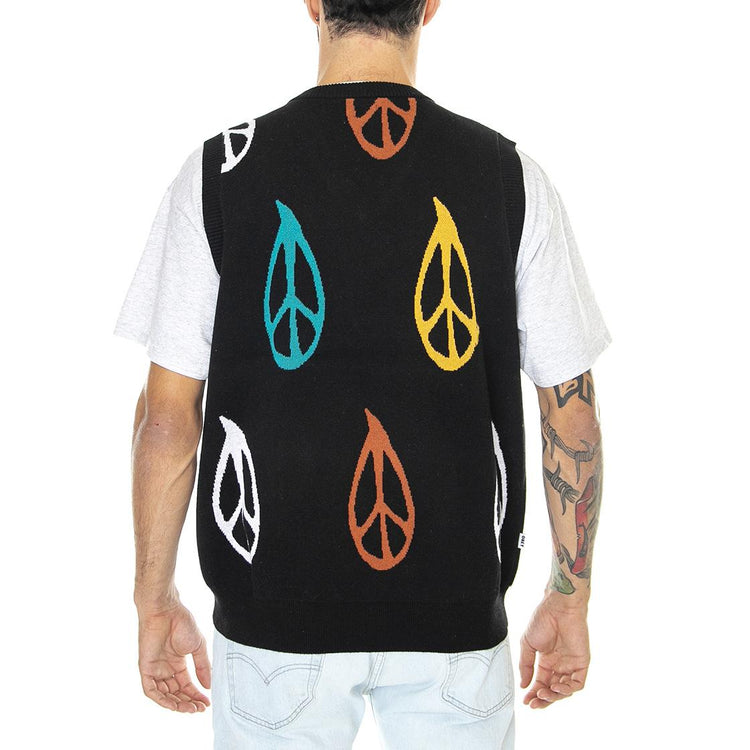Peaced Sweater Vest Black / Multi - Gilet Uomo Nero / Multicolore 151000059-BKM  OBEY 