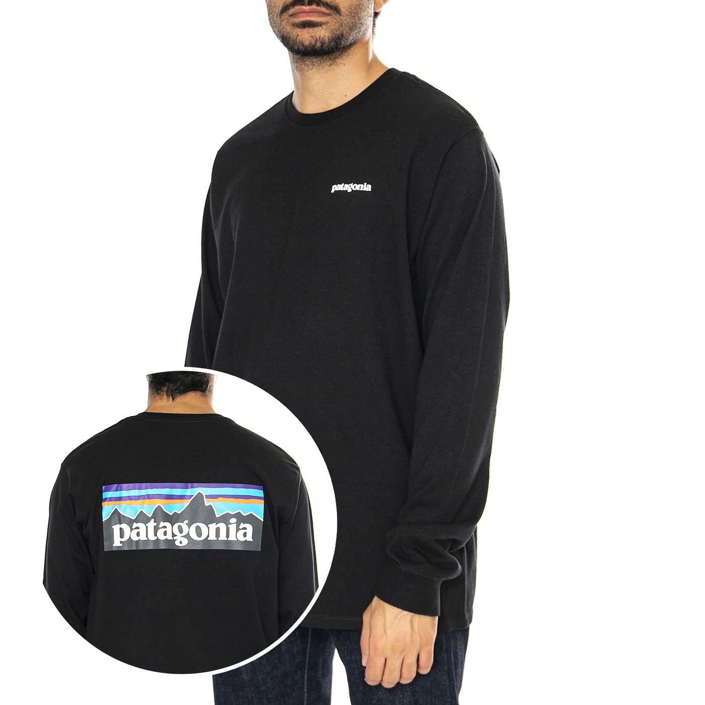 M's L/S P-6 Logo Responsibili-Tee-BLK - Maglietta Girocollo Maniche Lunghe Uomo Nera 38518-BLK  PATAGONIA 