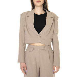 W' Blazer Corta de Raya Diplomática Beige - Giacca Donna Beige 31W/11219  WILD PONY 