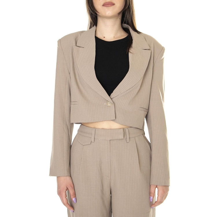 W' Blazer Corta de Raya Diplomática Beige - Giacca Donna Beige 31W/11219  WILD PONY 