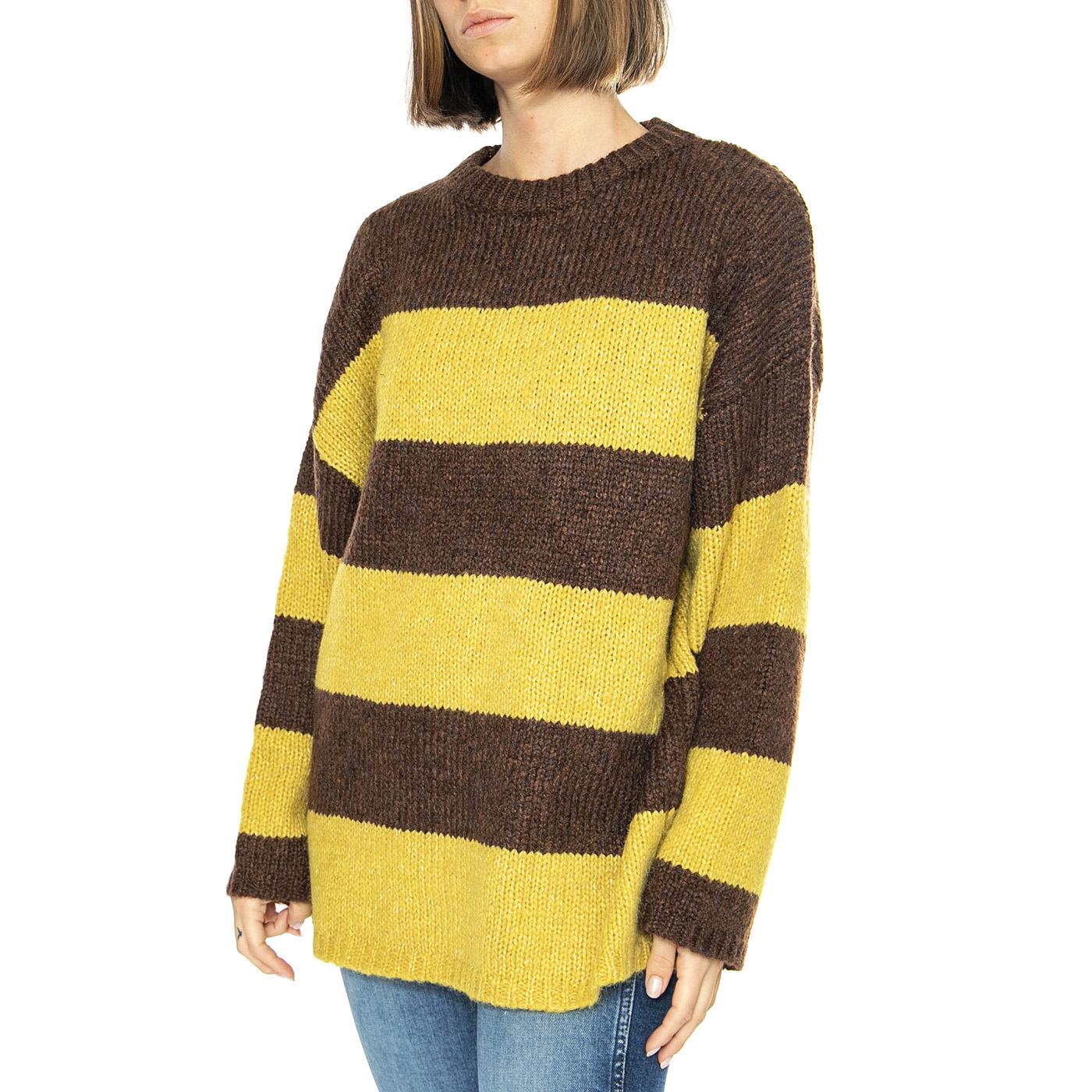 Jersey Rayas Marrón y Amarillo - Maglione Donna Multicolore 43W/10702  WILD PONY 