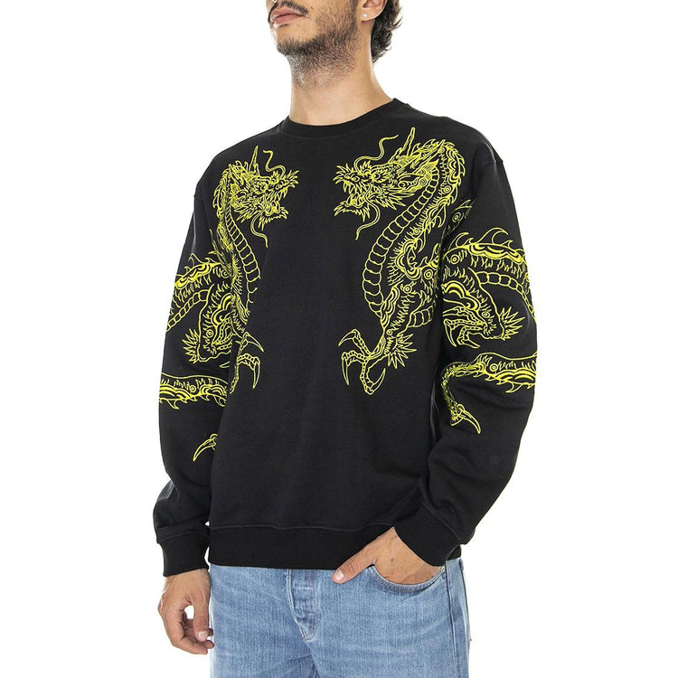 Dragon Crewneck Black - Felpa Girocollo Uomo Nera 22WISC24-BLACK  IUTER 