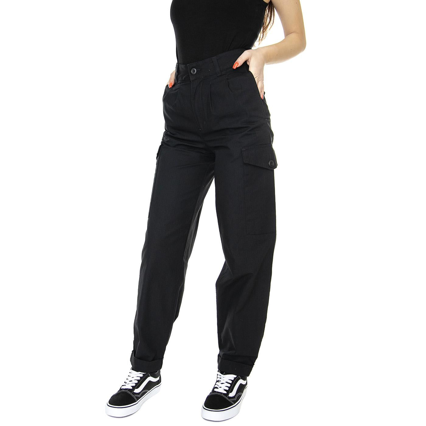 W' Collins Pant Black Rinsed - Pantaloni Cargo Donna Neri I031565-8902  CARHARTT WIP 