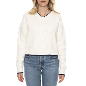Reese V-Neck Sweater Tofu Cotton Neutral -- Maglione Donna Bianco 0037O-0003 . LEVIS 