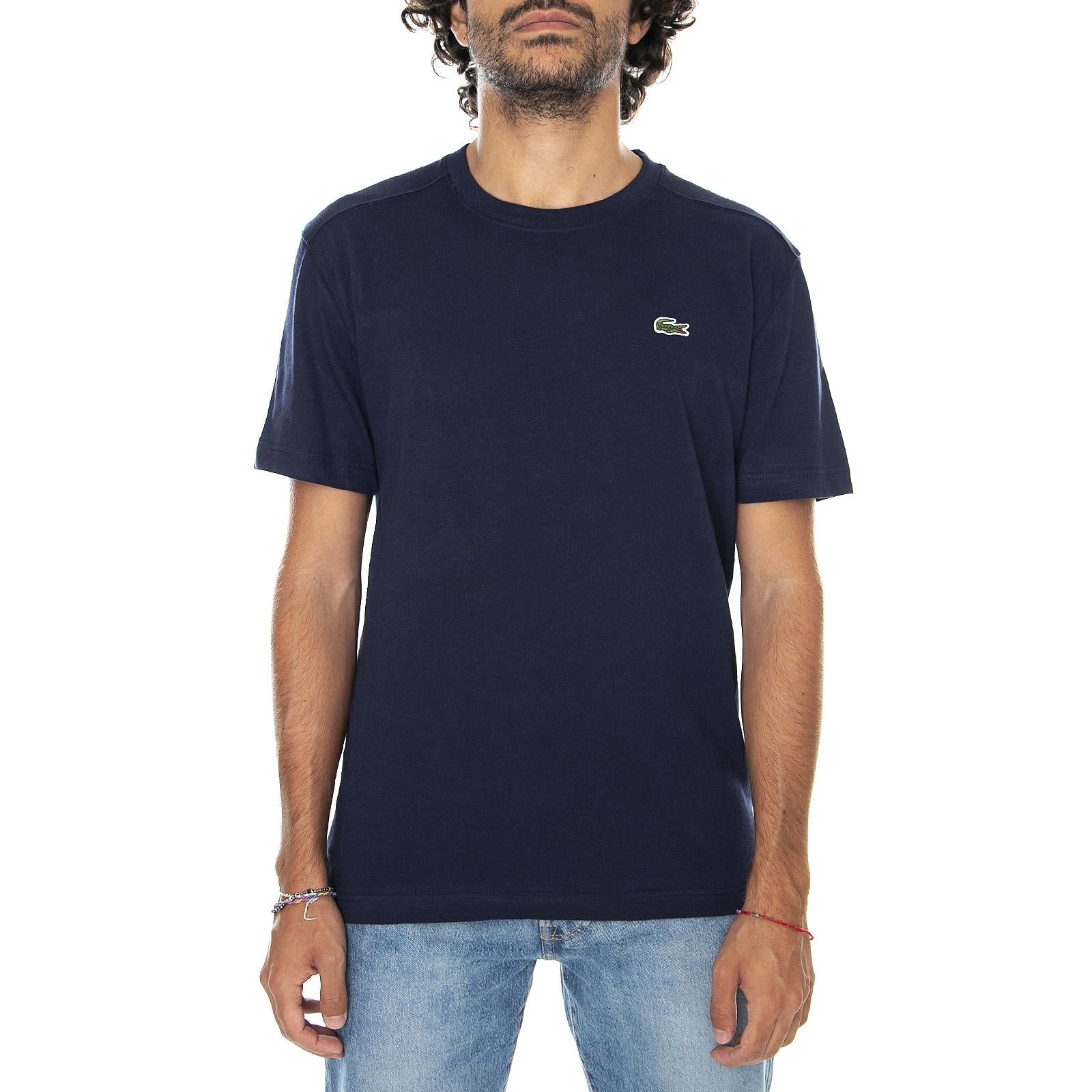 Logo - Maglietta Girocollo Uomo Blu TH7618-166  LACOSTE 