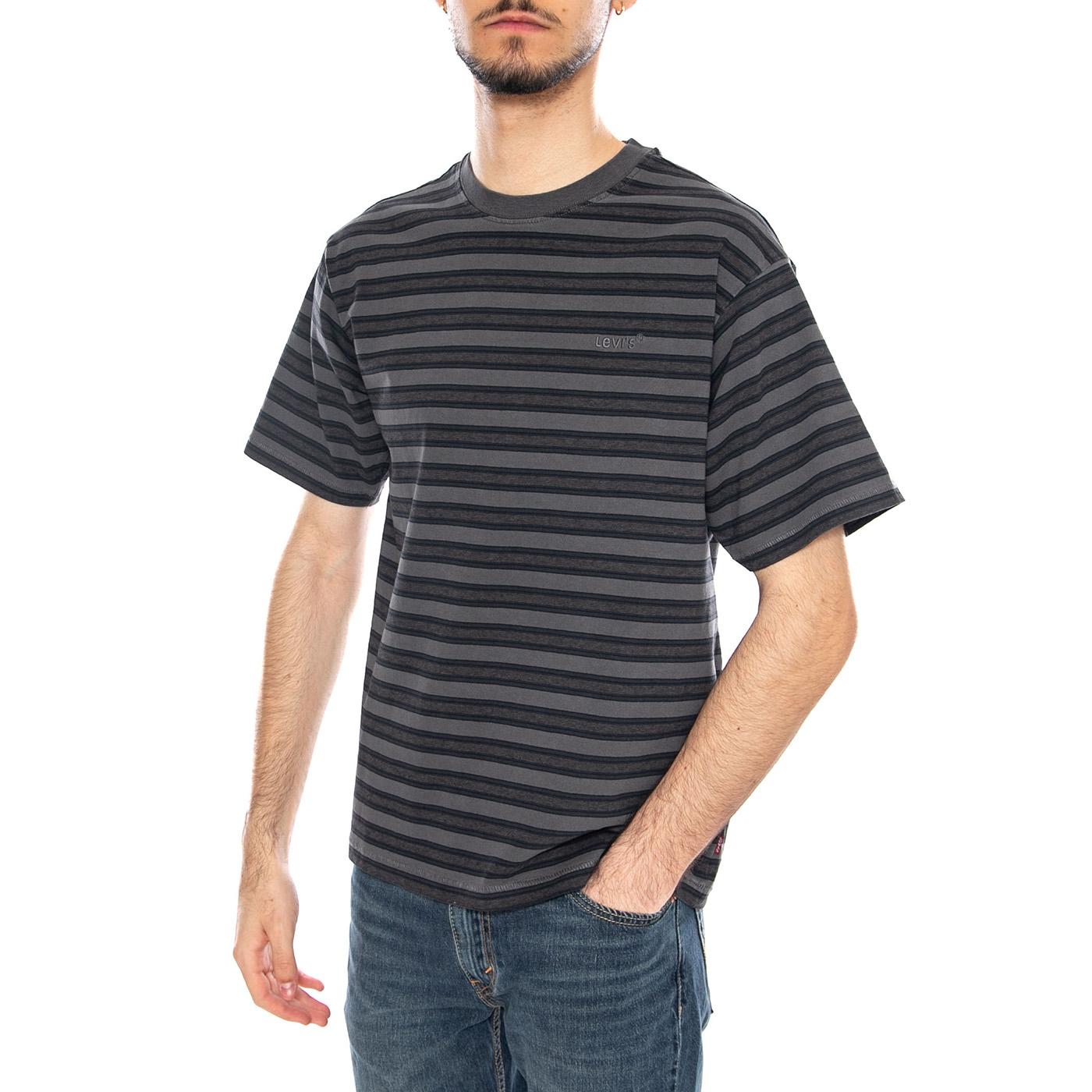 Red Tab Vintage Tee - Rheem Overdye Stripe Smoked Pearl Overdye Grey - Maglietta Girocollo Uomo Multicolore A0637 0191 LEVIS 
