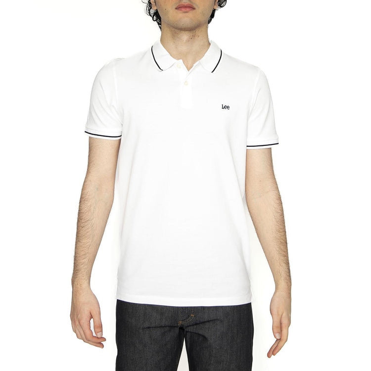 Piquet Polo Bright White - Polo Uomo Bianca 112113712  LEE 